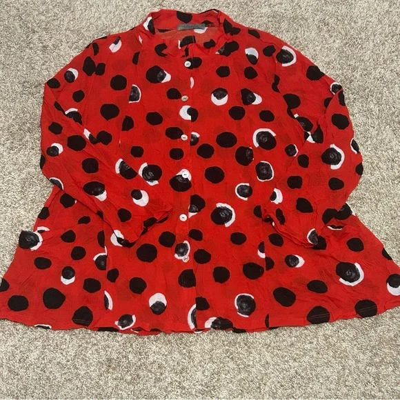 Chalet et Ceci Jacket McKenna Red Polka Dot - Picture 1 of 15